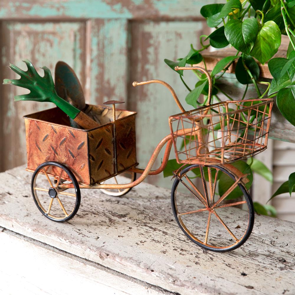 Delivery Trike Planter – Rustic Metal Garden Accent