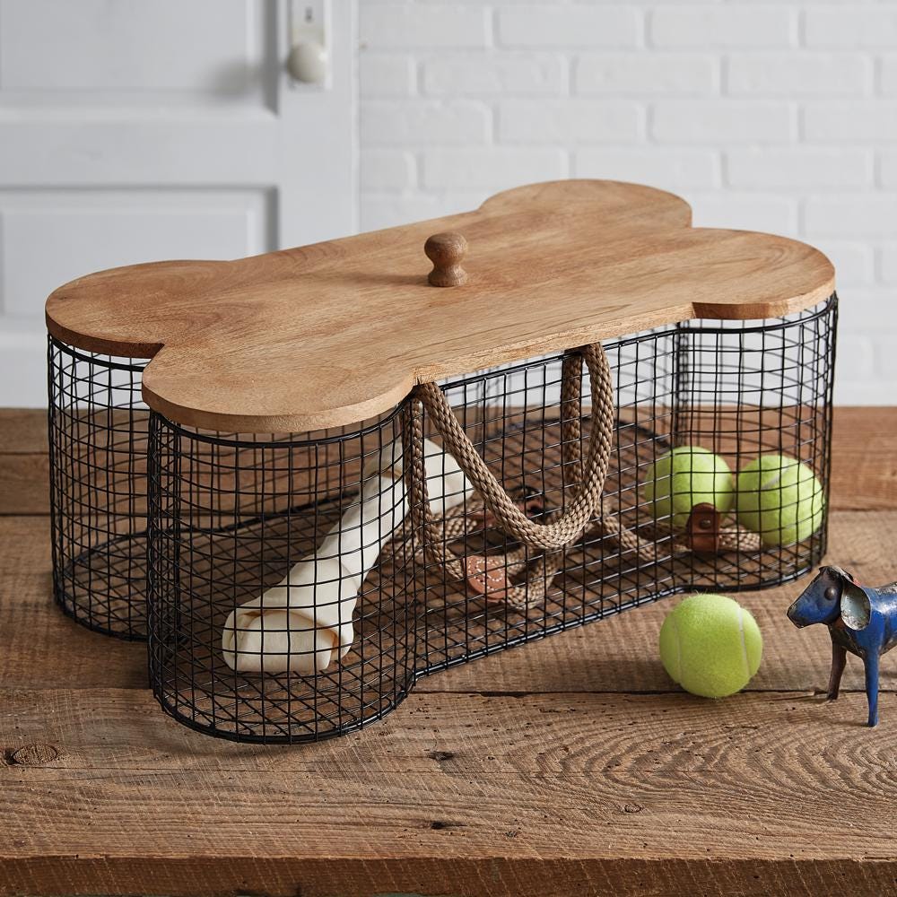 Dog Bone Wire Basket with lid
