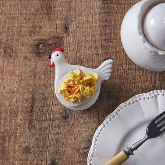 Set of 4 Rooster Single Deviled Egg Cup