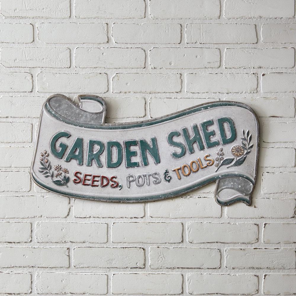Garden Shed Metal Scroll Sign