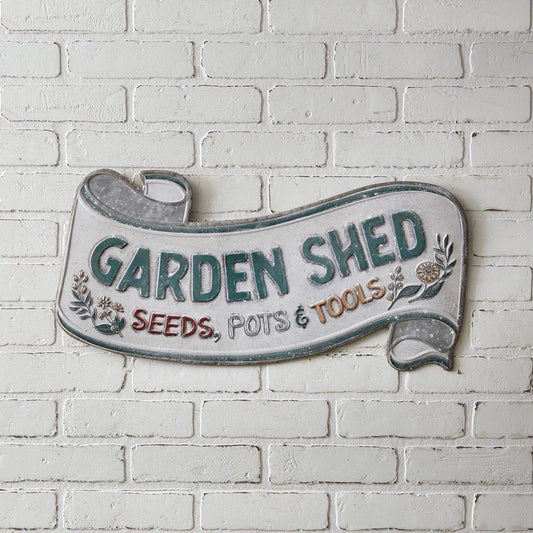 Garden Shed Metal Scroll Sign