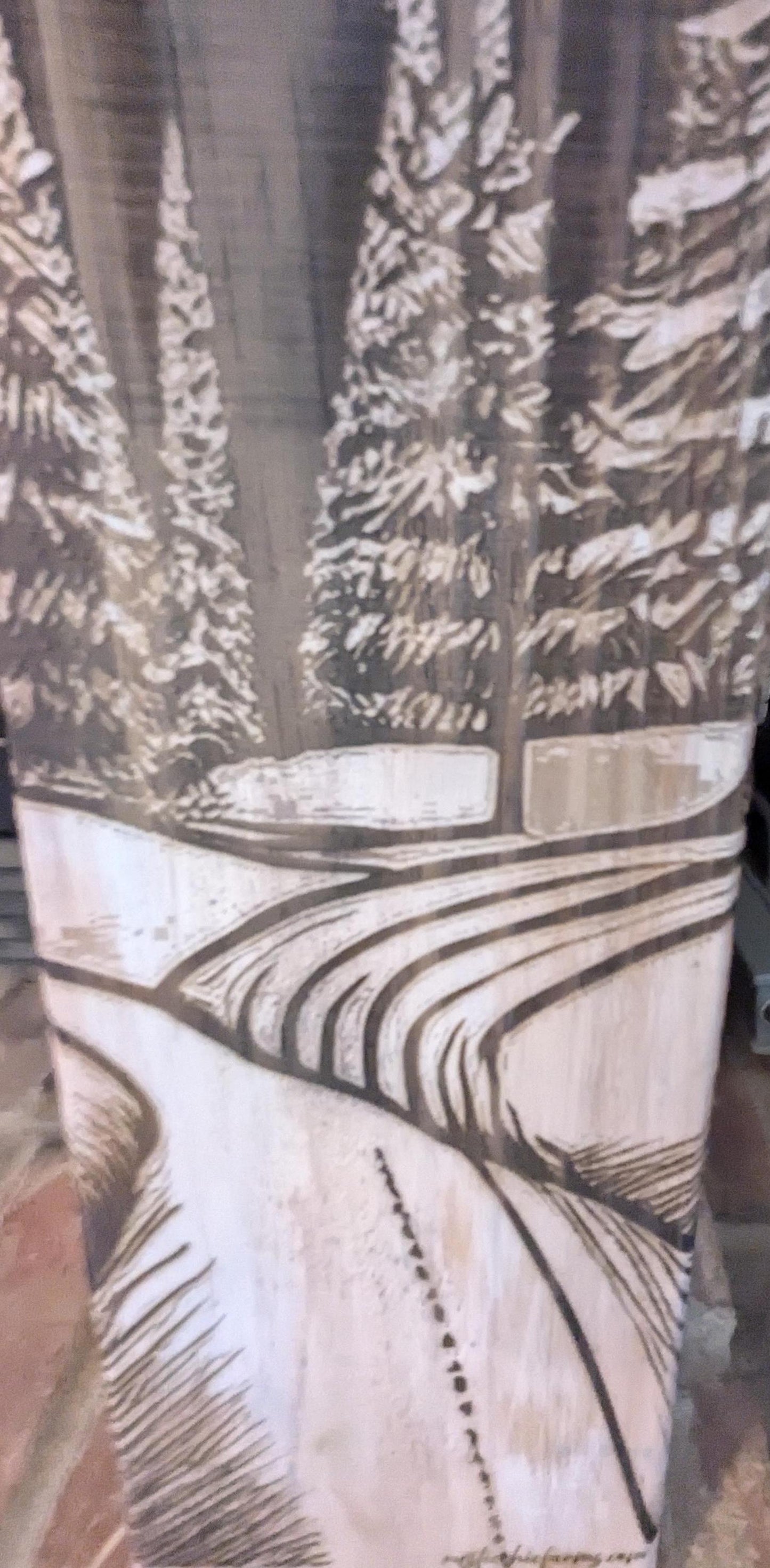 Handcrafted Wooden Winter Decor - "Warm Winter Wishes" | Forest and Mountain Scene-Fireplace, Front Porch, or Wall Hanging