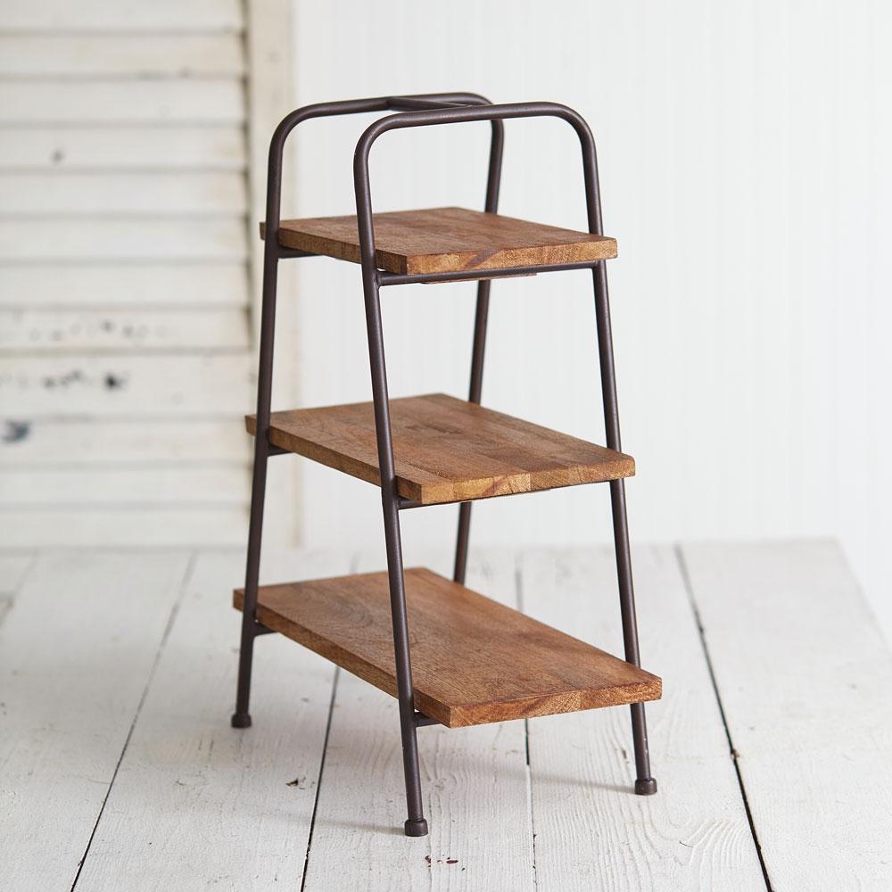 Rustic Tabletop A-Frame Shelves | Farmhouse Tiered Ladder Shelf Display