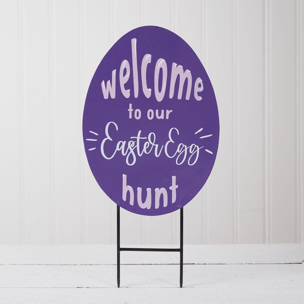 Easter Egg Hunt Garden Stake – Metal Yard Sign