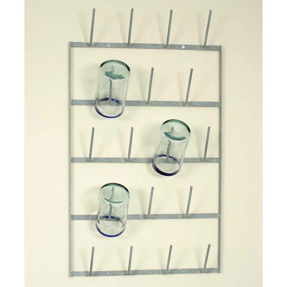 Rustic Wine Bottle Dryer Wall Rack | Farmhouse Glass Holder | Vintage-Inspired Display