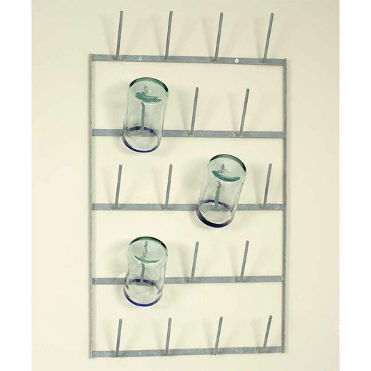 Rustic Wine Bottle Dryer Wall Rack | Farmhouse Glass Holder | Vintage-Inspired Display