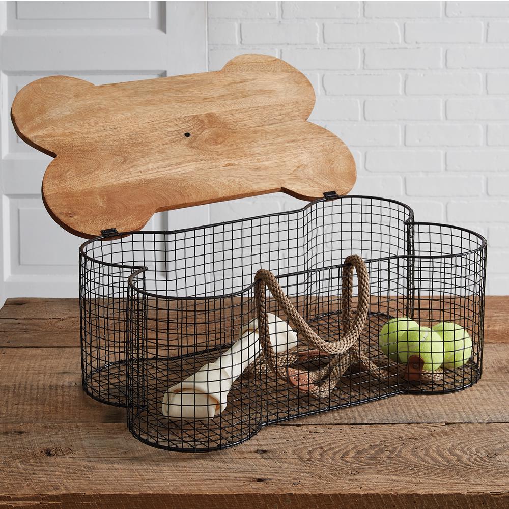 Dog Bone Wire Basket with lid