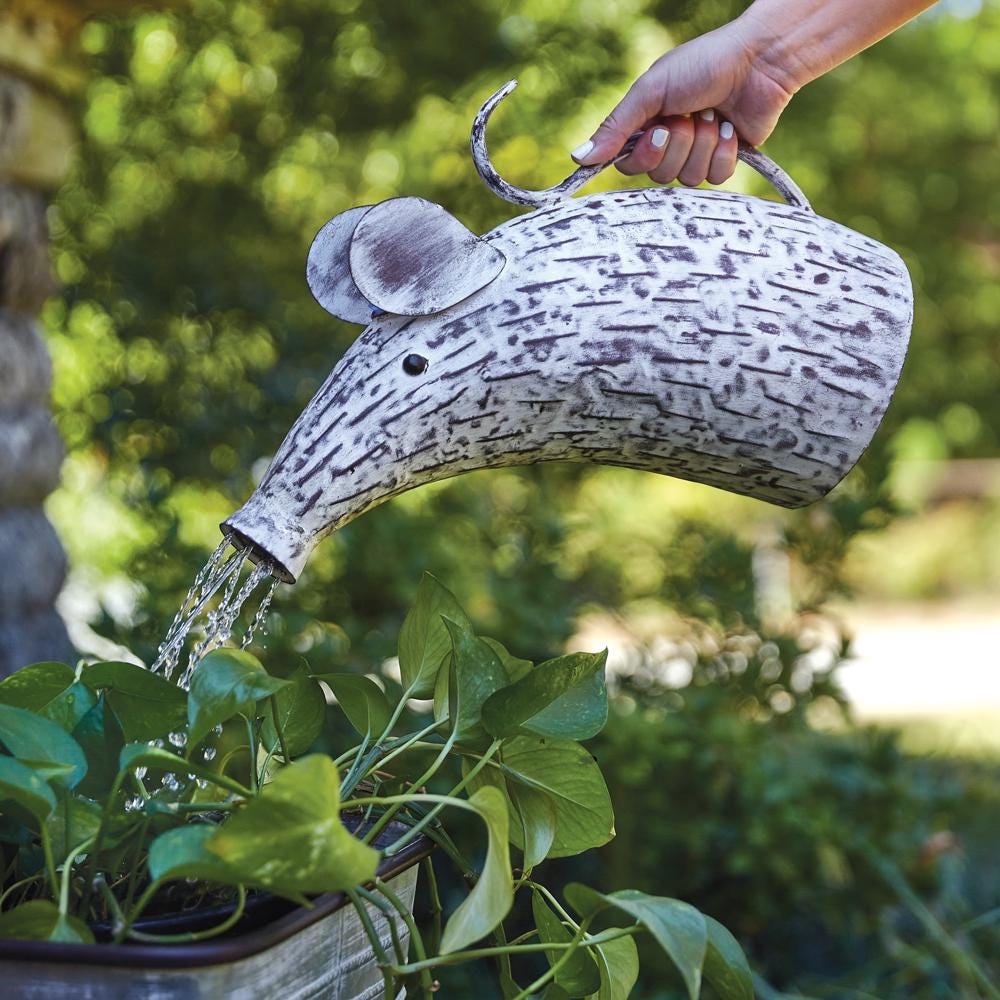 Mouse Watering Can – Whimsical Metal Garden Decor