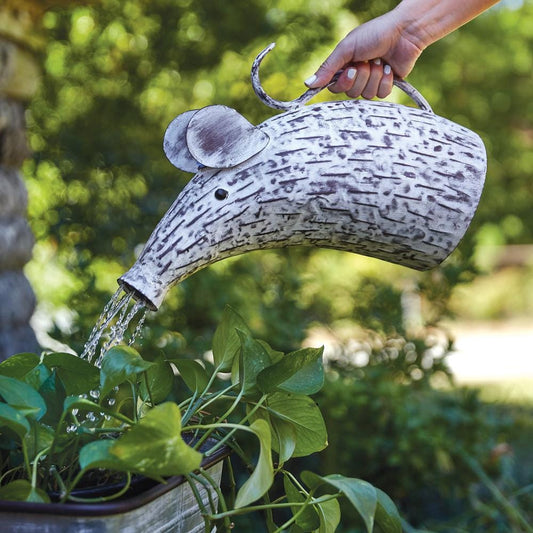 Mouse Watering Can – Whimsical Metal Garden Decor