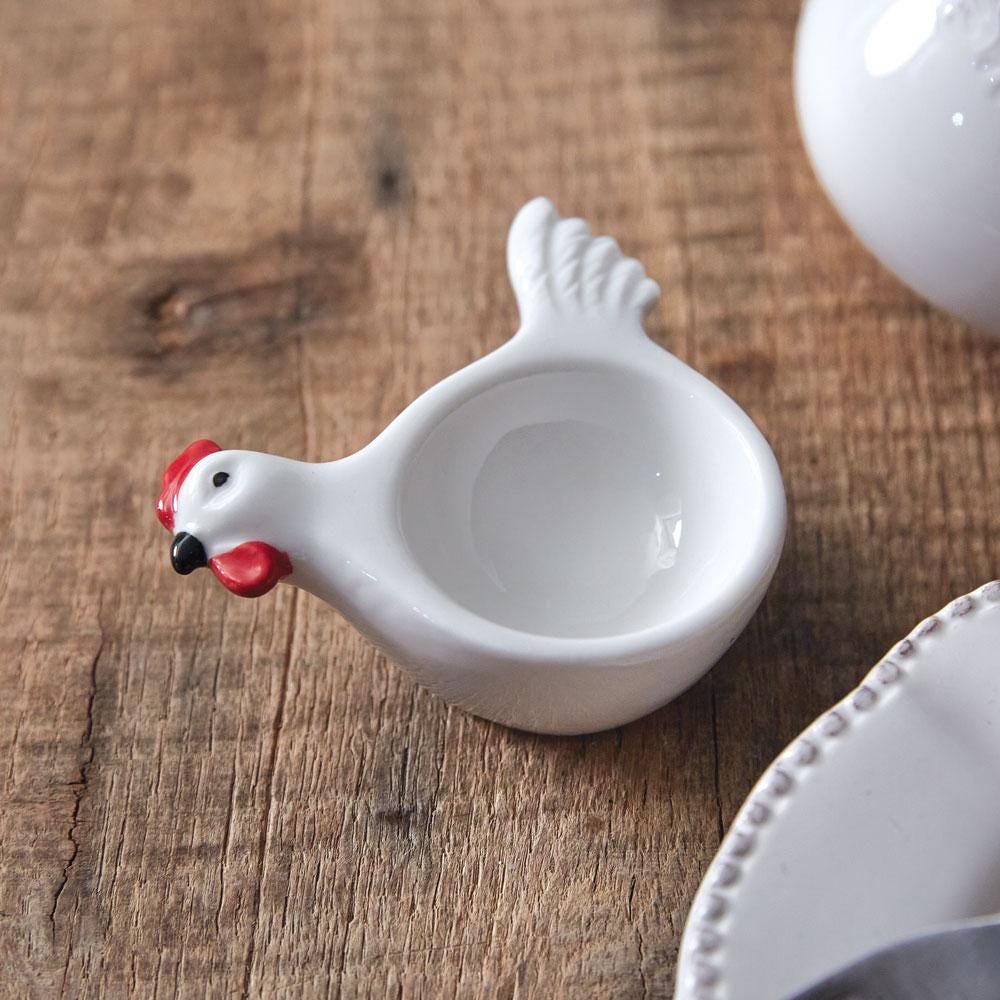 Set of 4 Rooster Single Deviled Egg Cup