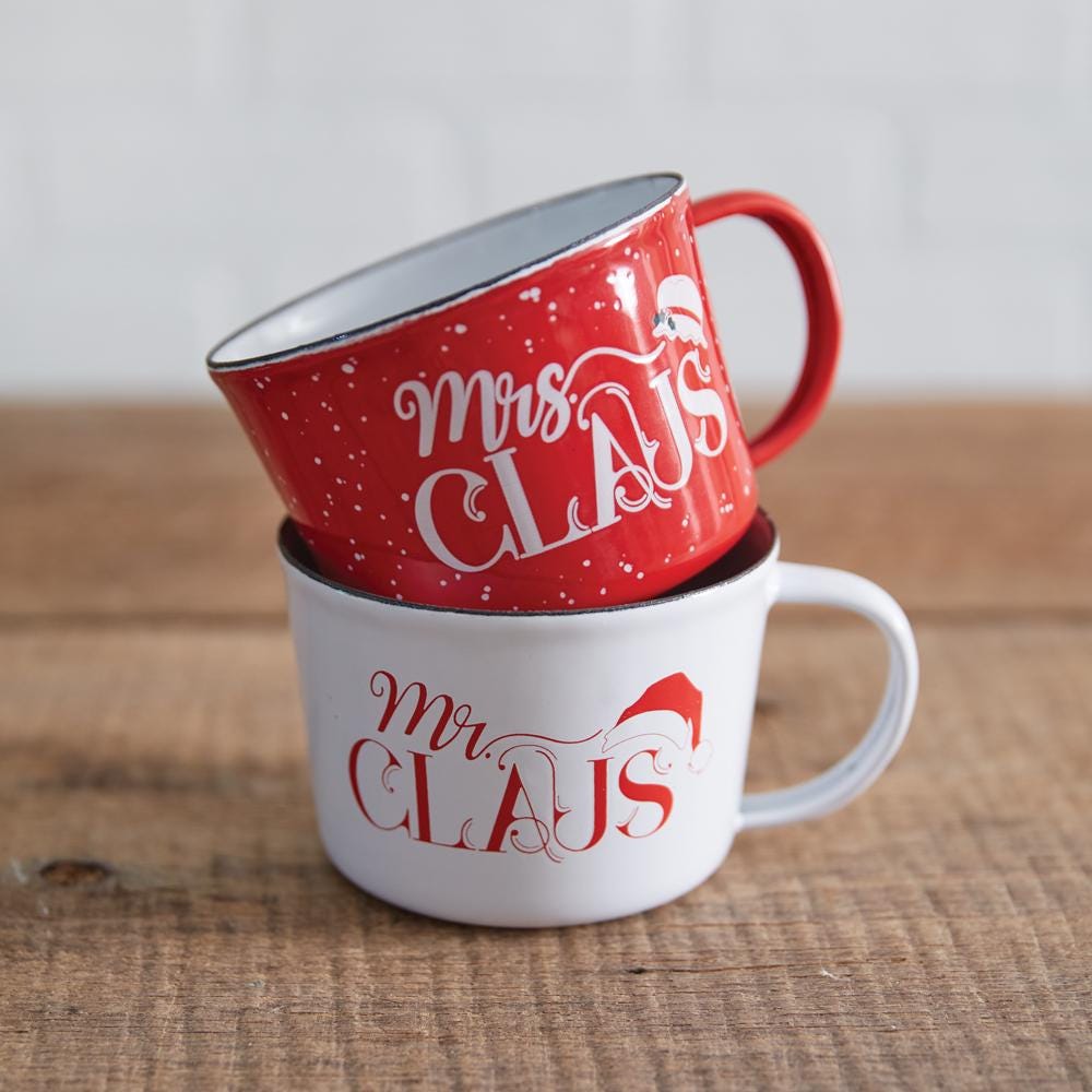 Set of Two Mr. & Mrs. Claus Mugs