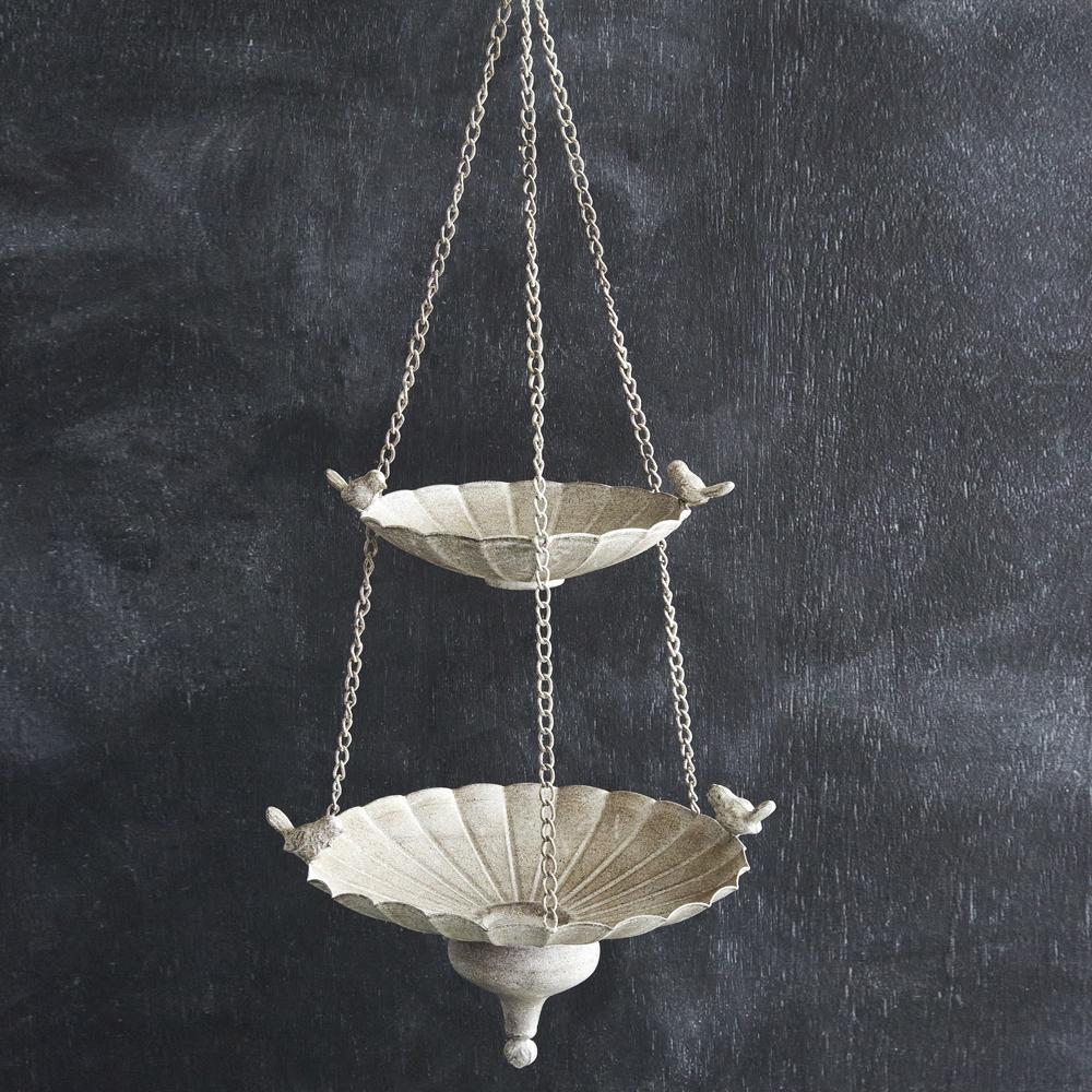 Stone Gardens Two-Tier Hanging Bird Feeder – Rustic Metal Garden Decor