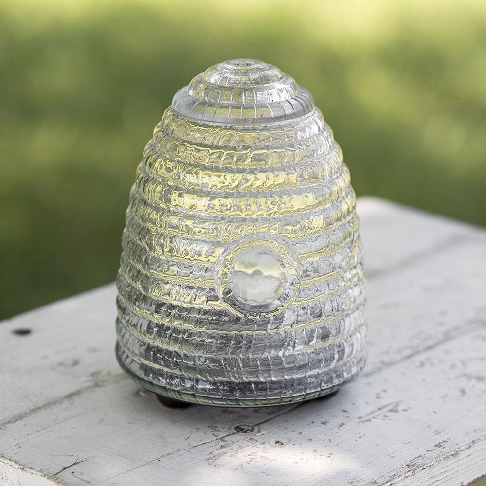 Glass Beehive Fly Trap with Metal Base and Lid | Rustic Insect Catcher for Patio or Kitchen