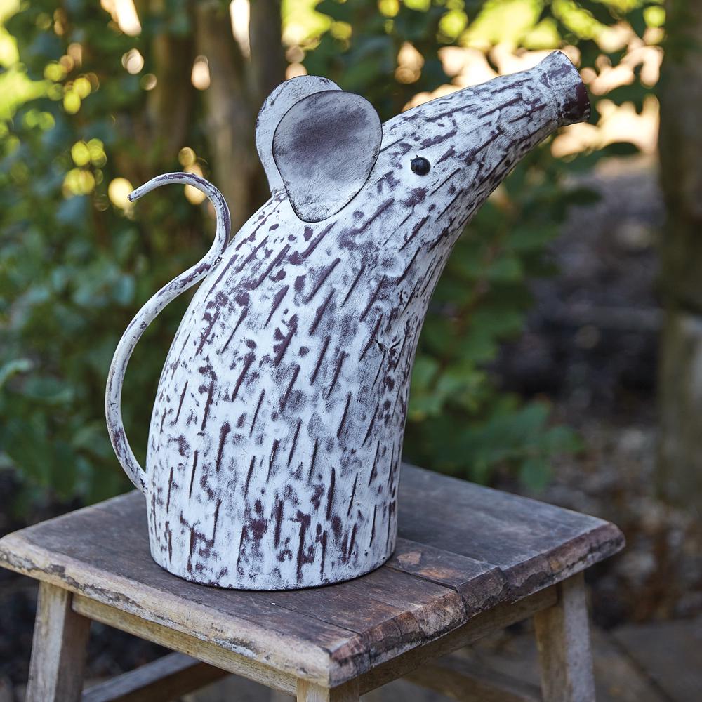 Mouse Watering Can – Whimsical Metal Garden Decor
