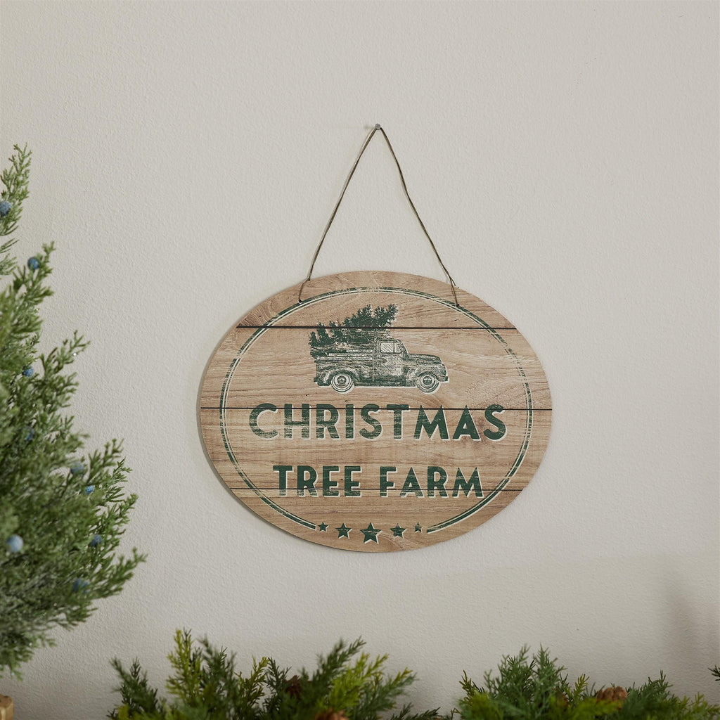 Christmas tree farm sign with rustic wood design 10"l
