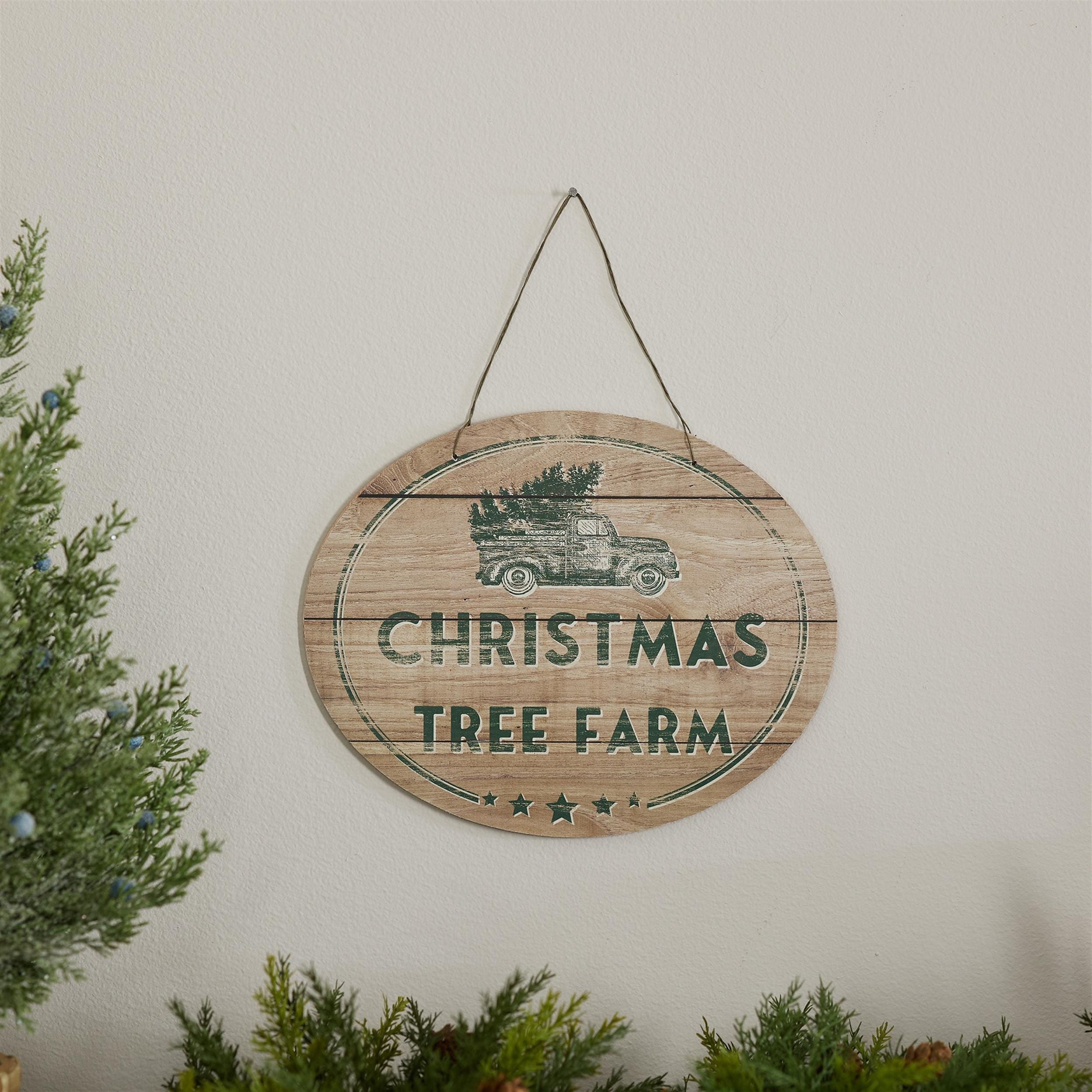 Christmas tree farm sign with rustic wood design 10"l