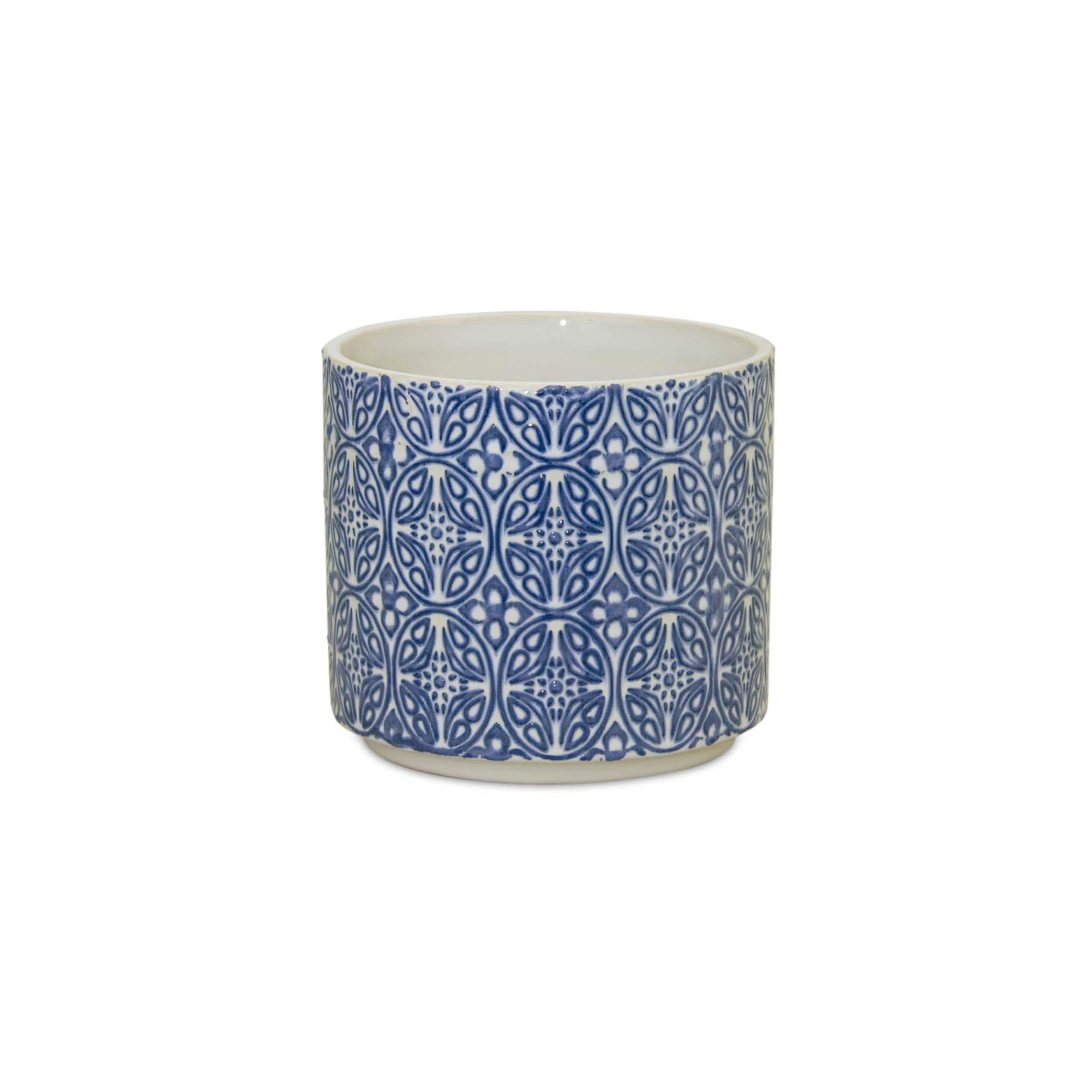 Blue and White Ceramic Planter Set (2 Sizes)