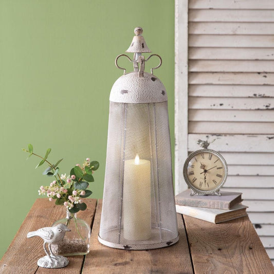 Metal Crown Cloche – Rustic Wire Display Dome