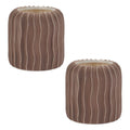 Wavy Ribbed Ceramic Vases Set of 2