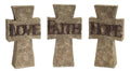 Rustic Hope Faith Love Cross Set – Farmhouse Tabletop Decor (Set of 3)