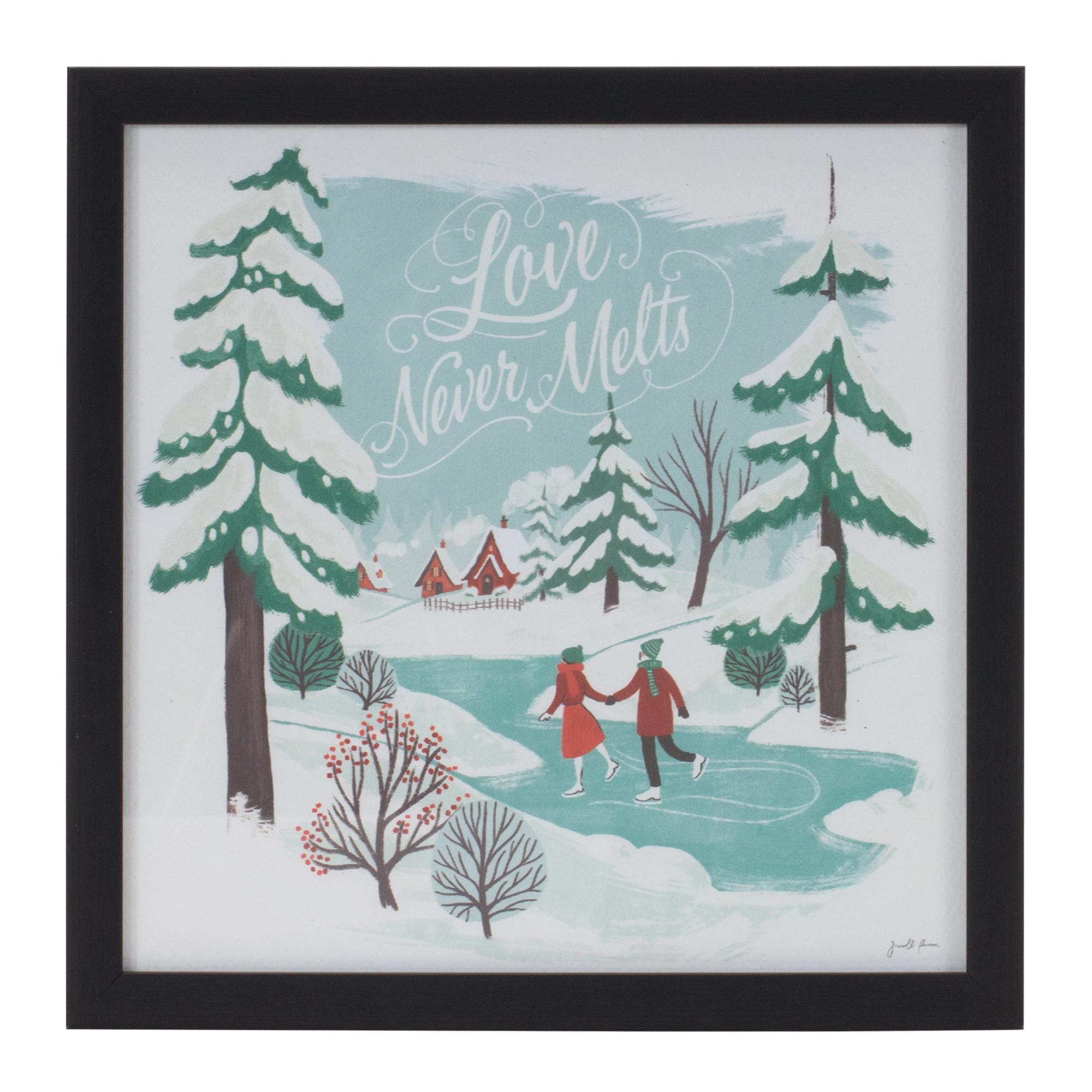 Framed winter scene wall art (set of 3)