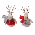 Plush Deer Sweater Ornaments Set of 12 – Christmas Tree Decorations
