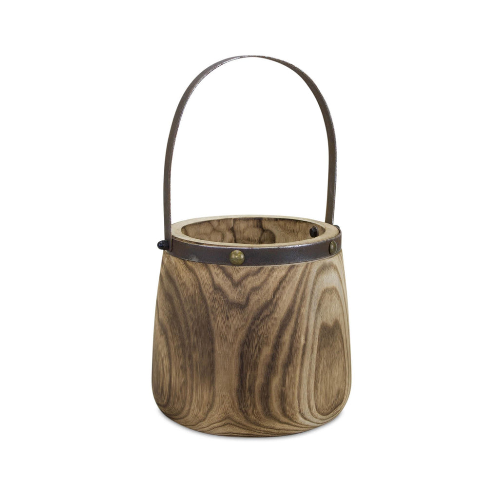 Rustic Wooden Pail Planter Set (2 Sizes)