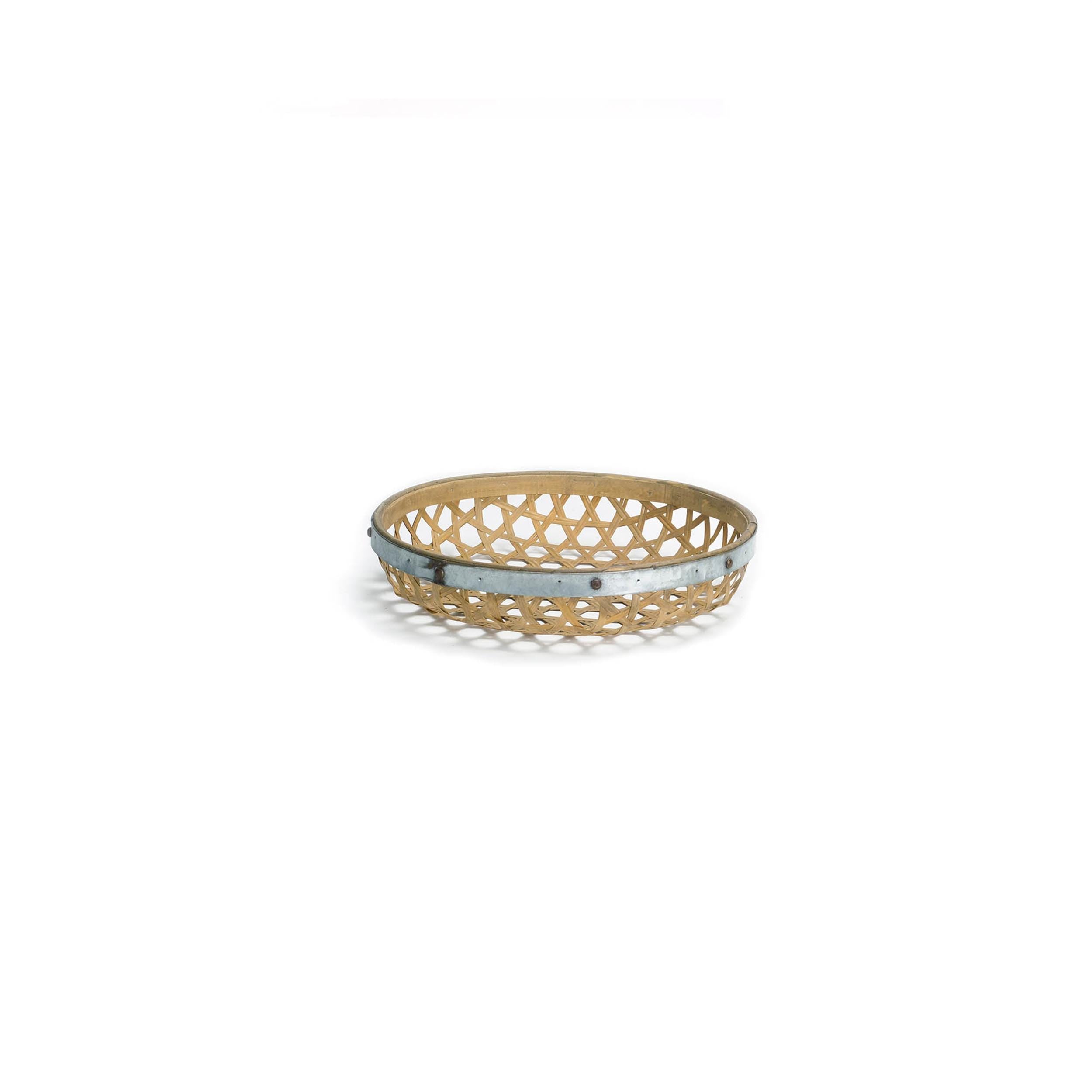 Woven Bamboo Tray Set with Metal Accent (3 Sizes)