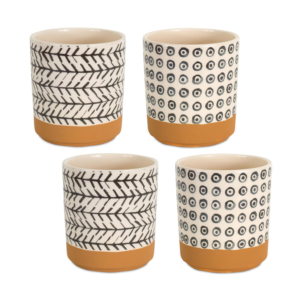 Farmhouse Geometric Planter Set (4 Pieces)