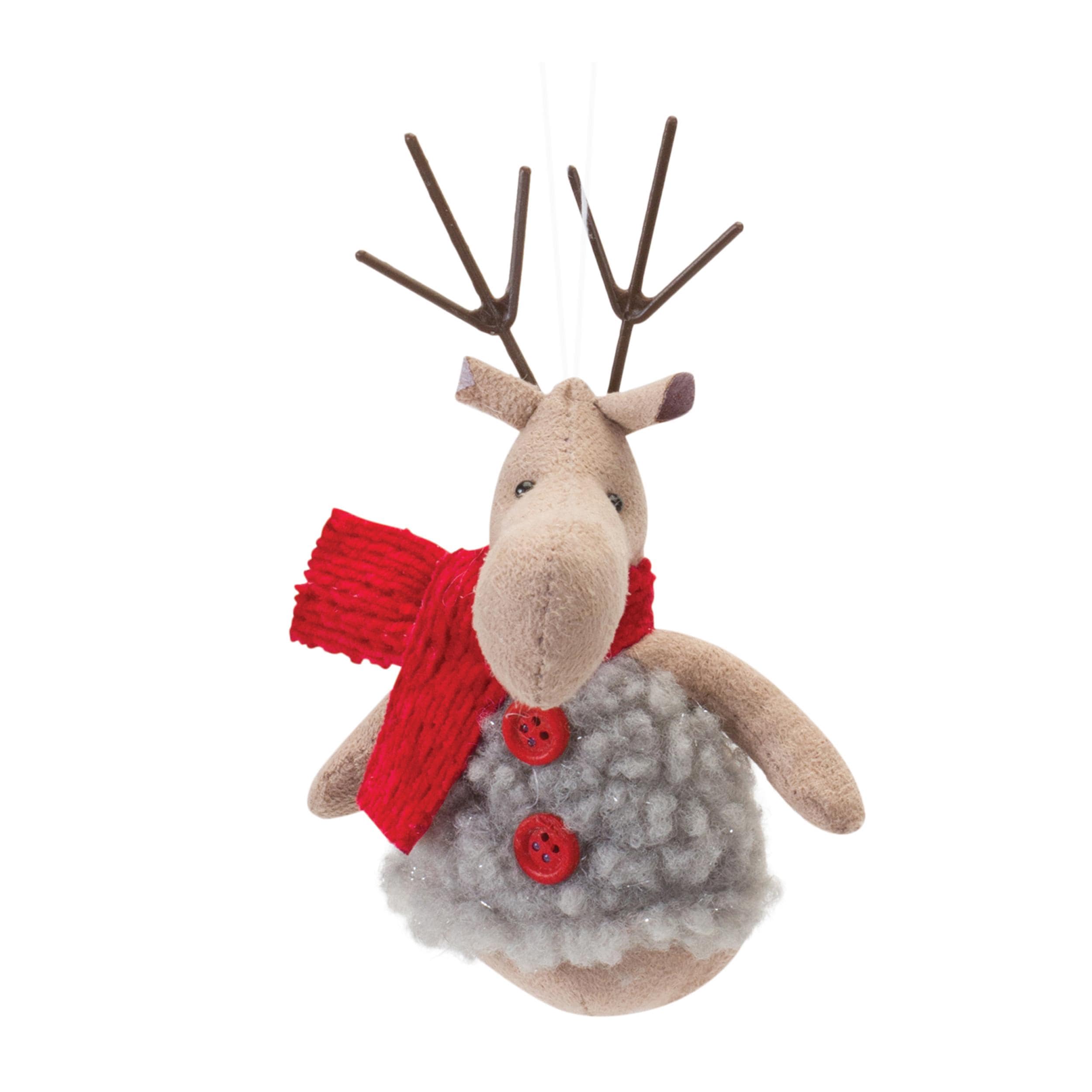 Plush Deer Sweater Ornaments Set of 12 – Christmas Tree Decorations