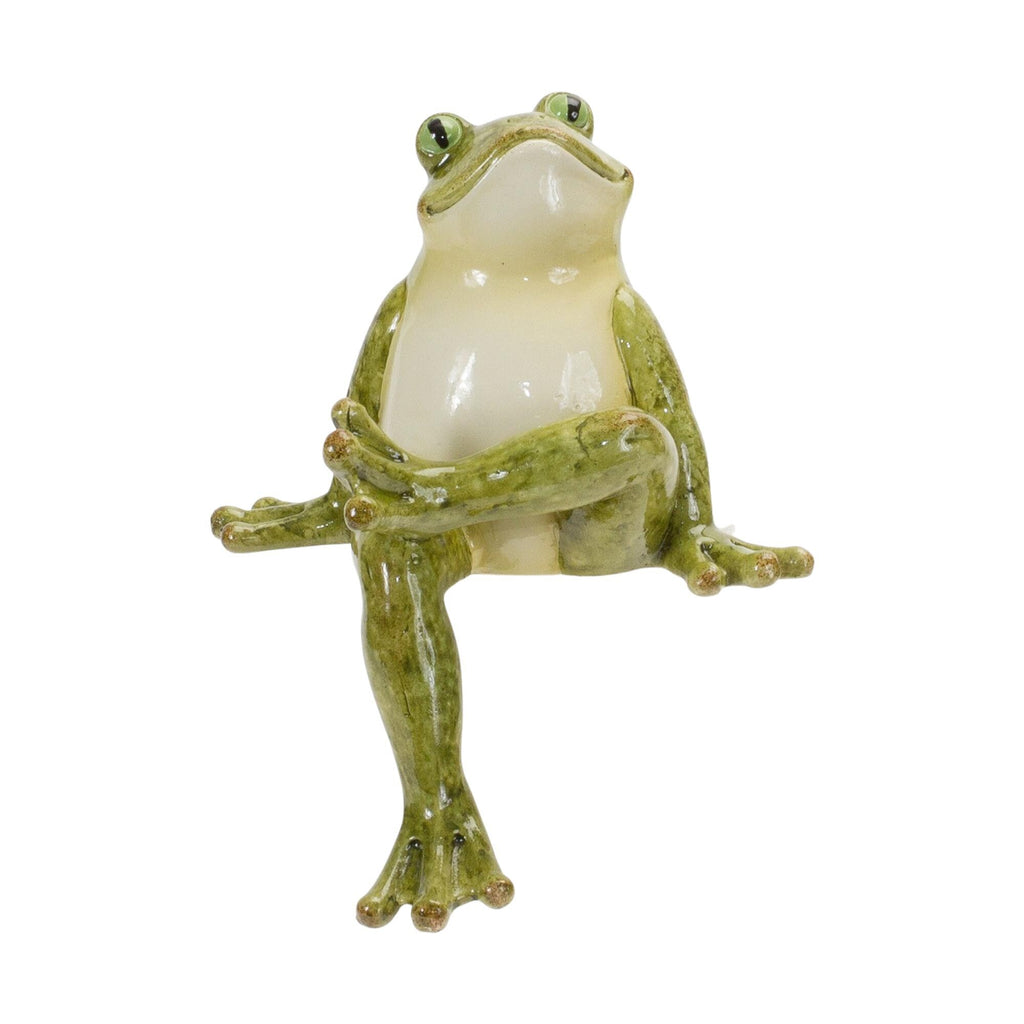 Rustic Stone Frog Shelf Sitters – Garden Decor Set of 3