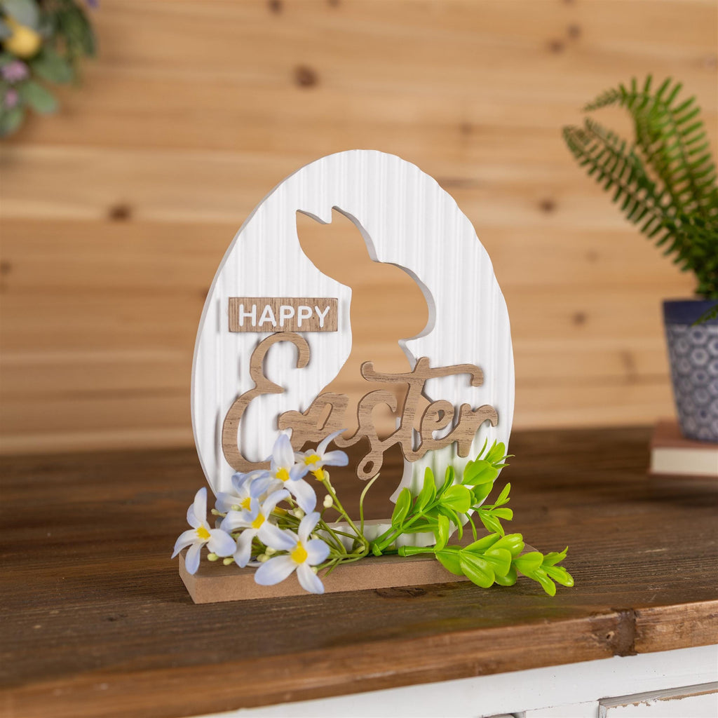 Happy Easter Bunny Tabletop Sign | Farmhouse Spring Decor
