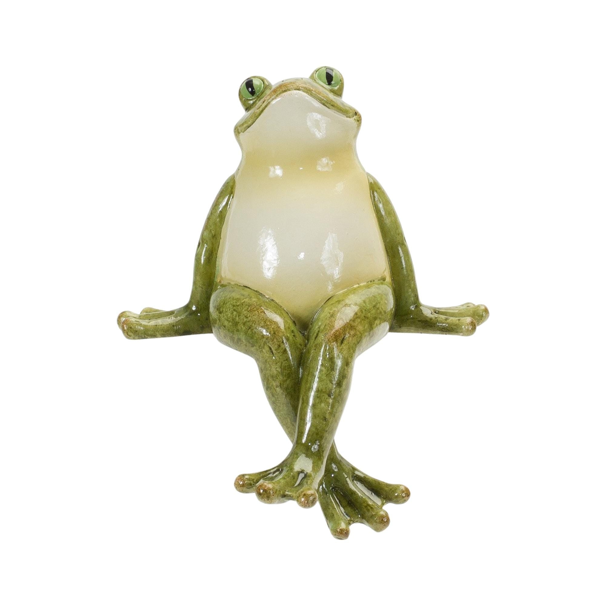 Rustic Stone Frog Shelf Sitters – Garden Decor Set of 3