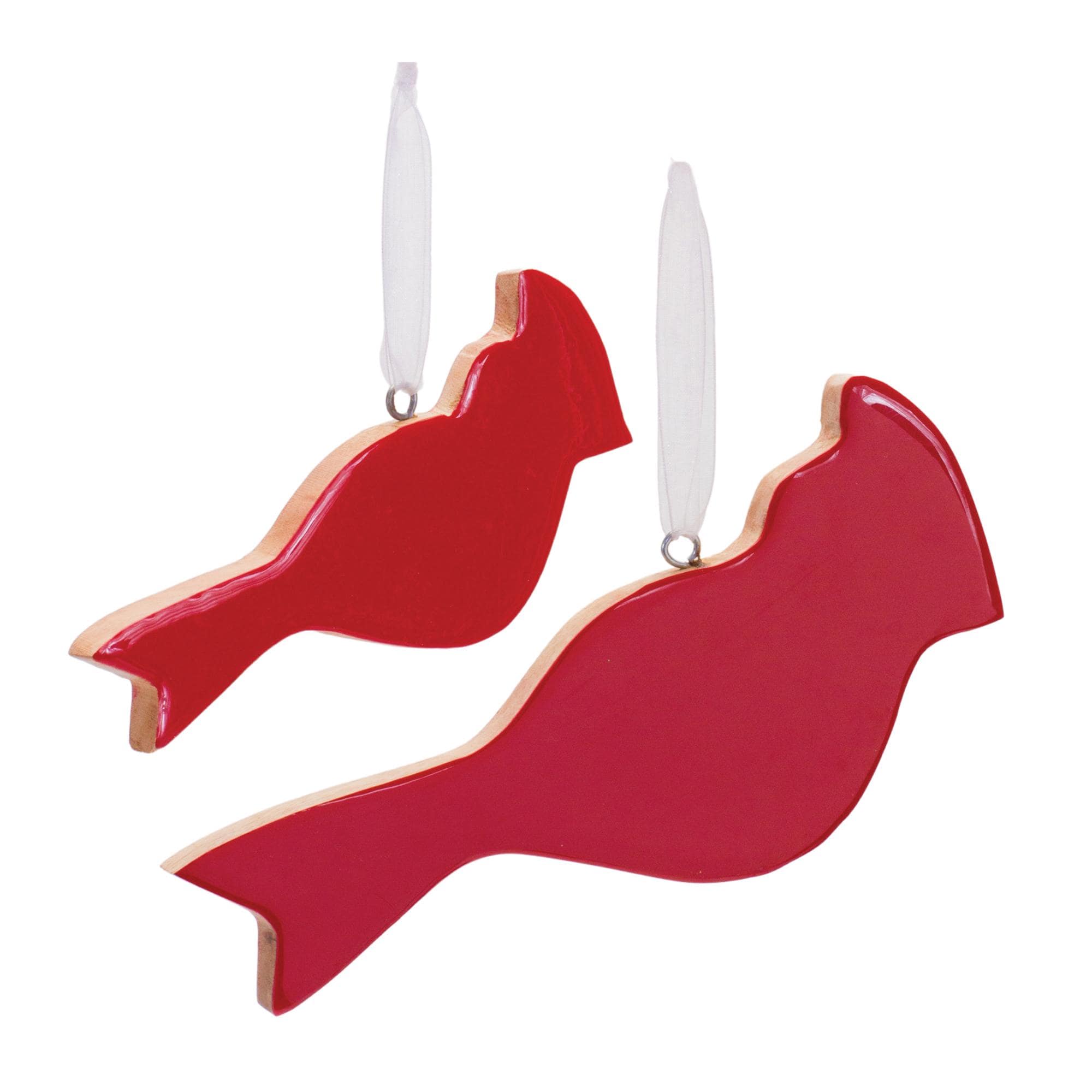 Glass Cardinal Bird Ornament – Set of 6