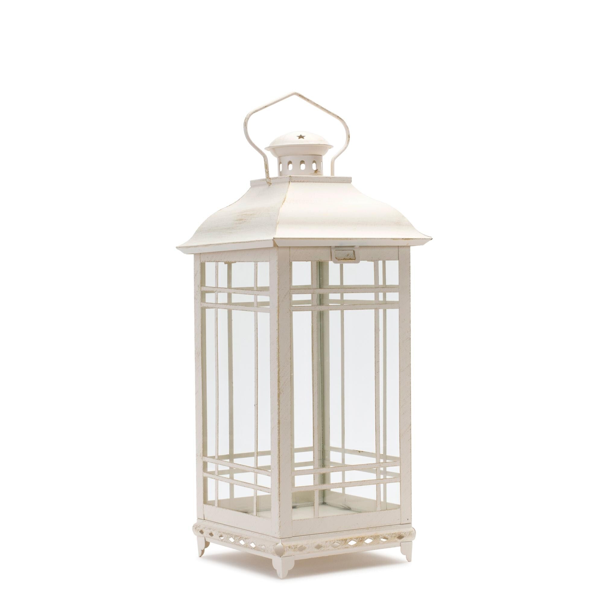 Traditional Ivory Metal Lantern (Set of 3)
