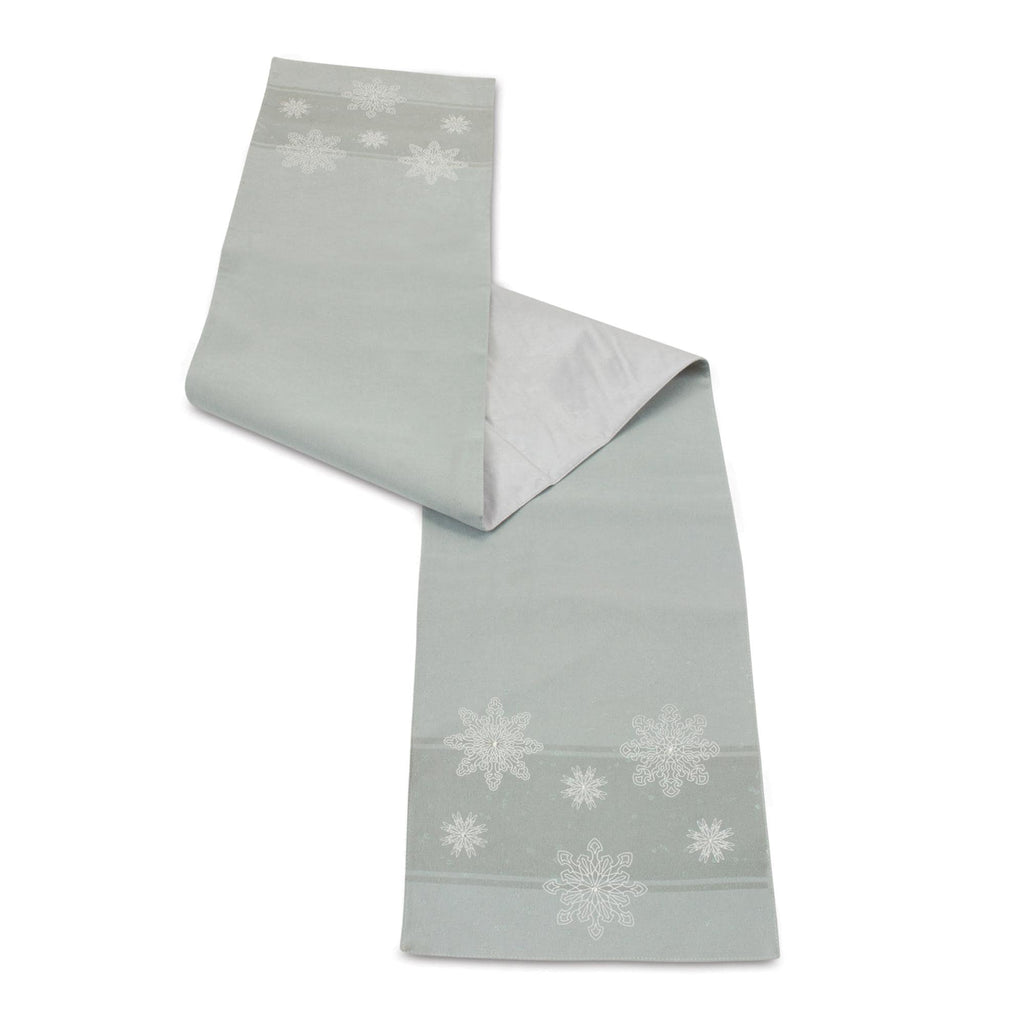 Embroidered snowflake table runner 72"l