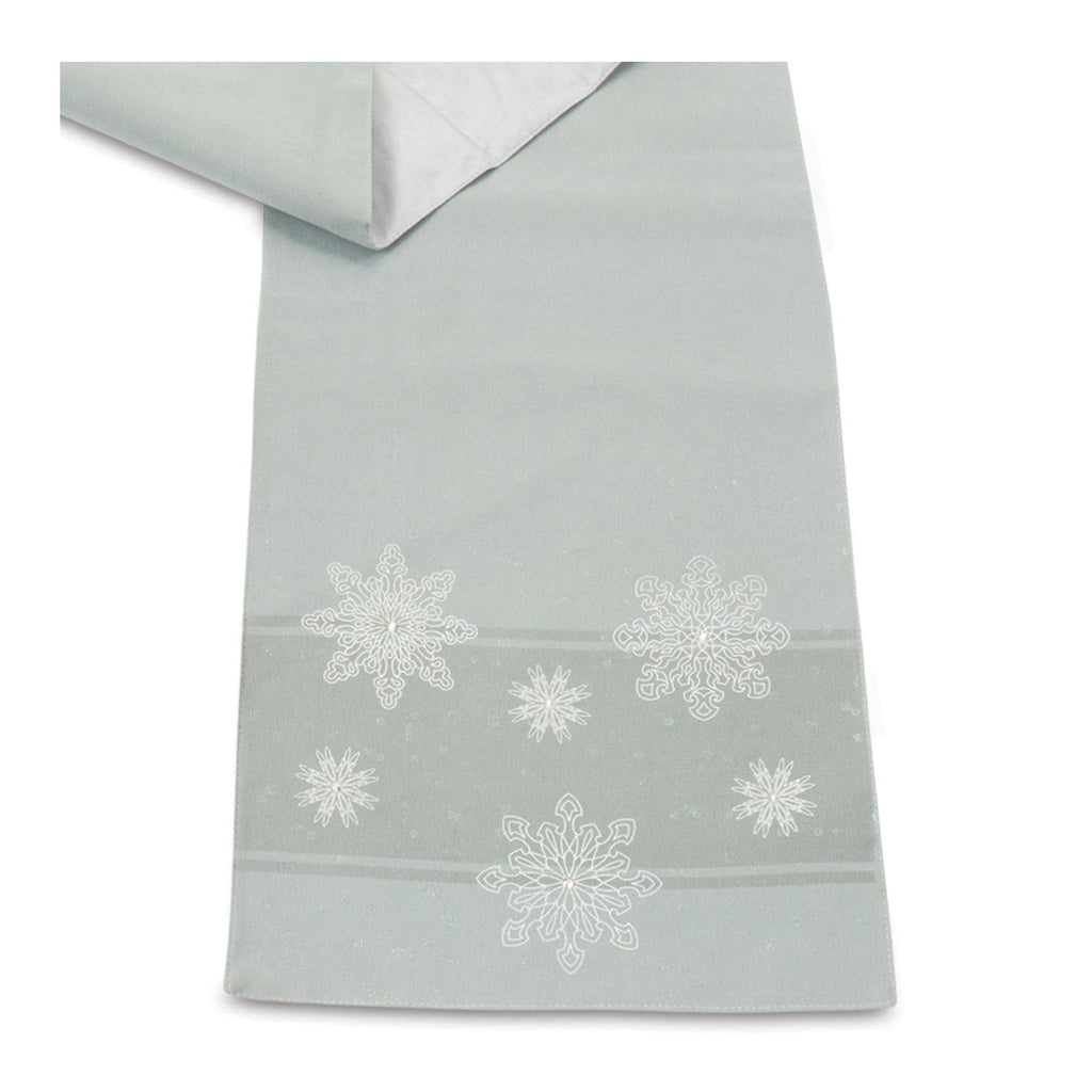 Embroidered snowflake table runner 72"l