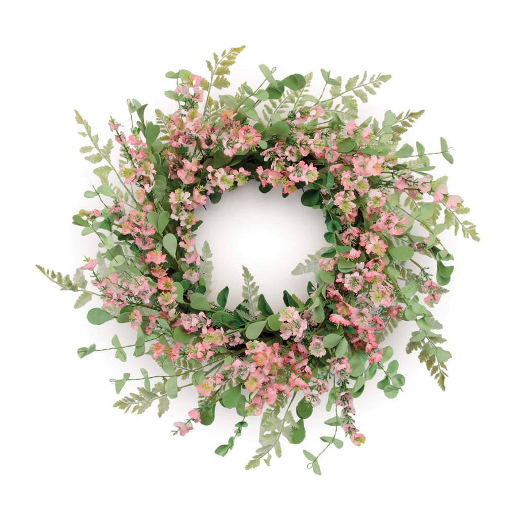 Pink Blossom Grapevine Wreath | Farmhouse Spring Door Decor 18 Inch