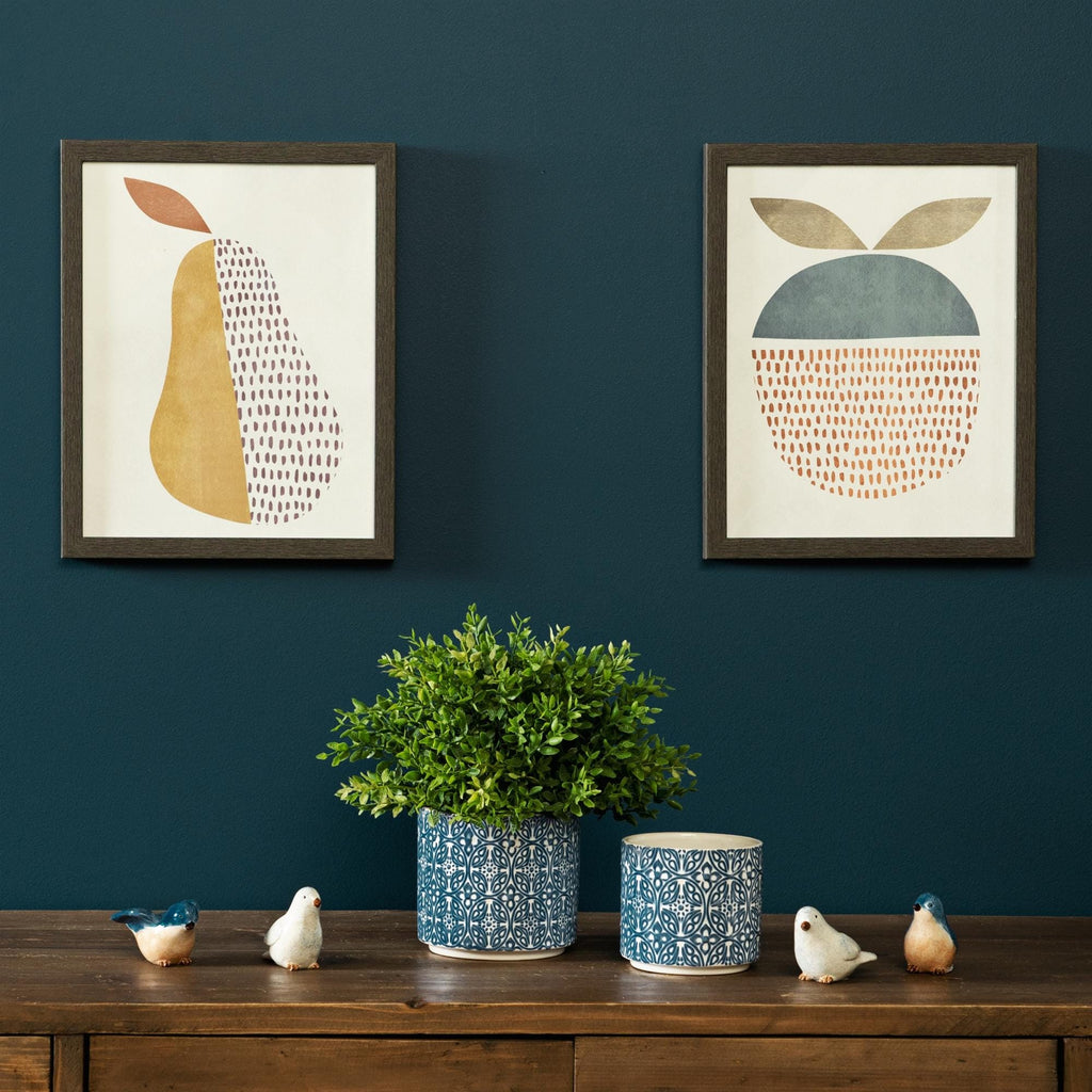 Blue and White Ceramic Planter Set (2 Sizes)