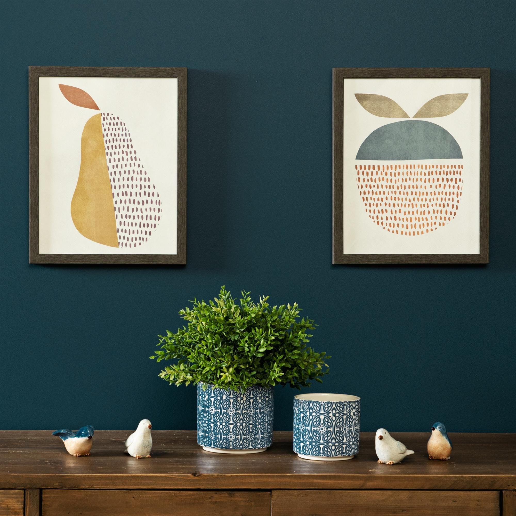 Blue and White Ceramic Planter Set (2 Sizes)
