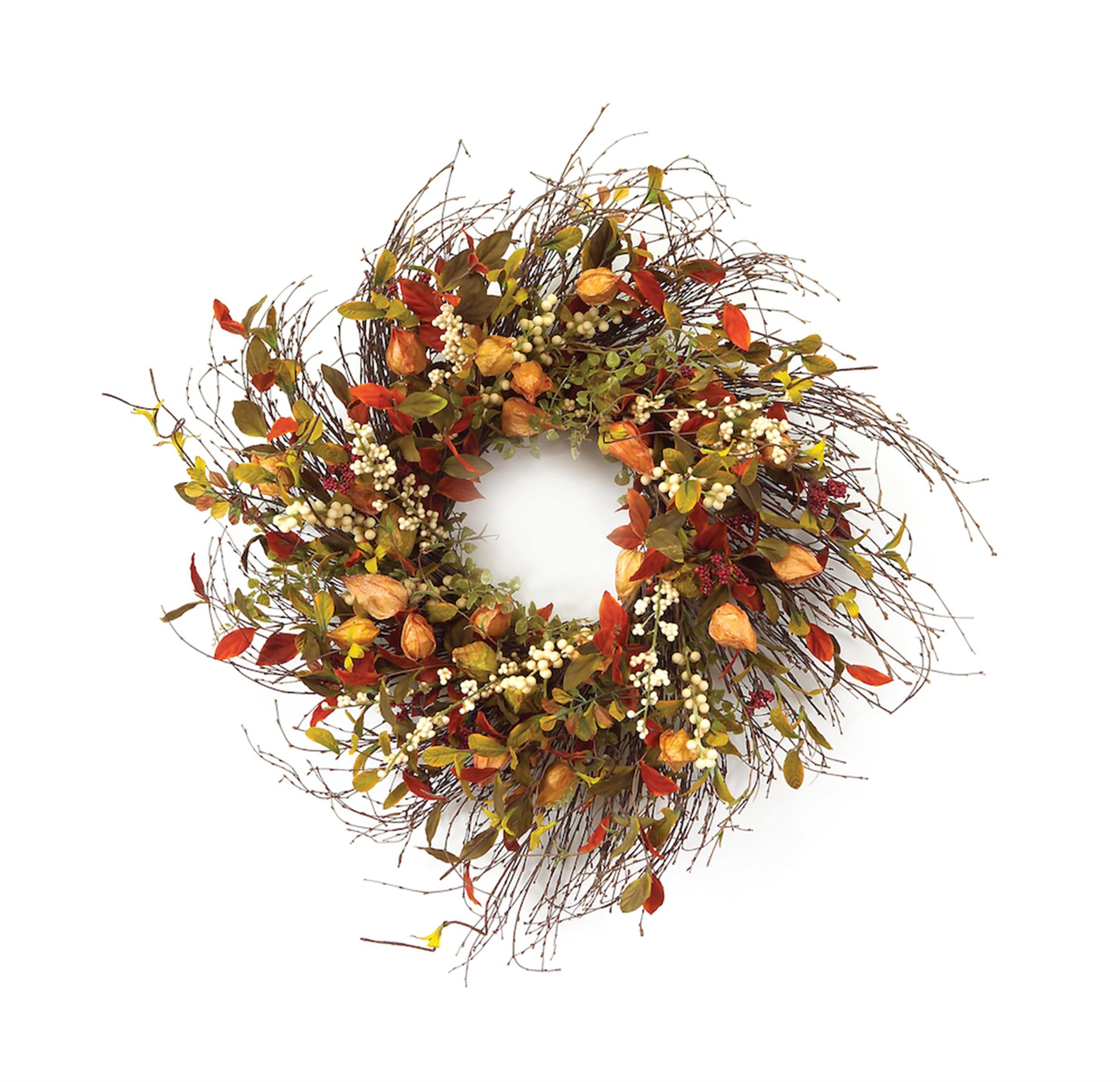 Cape Gooseberry Wreath 20 Inch | Green Door Decor