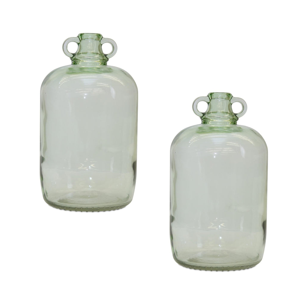 Sage Green Glass Jug Vase Set (2 Pieces)