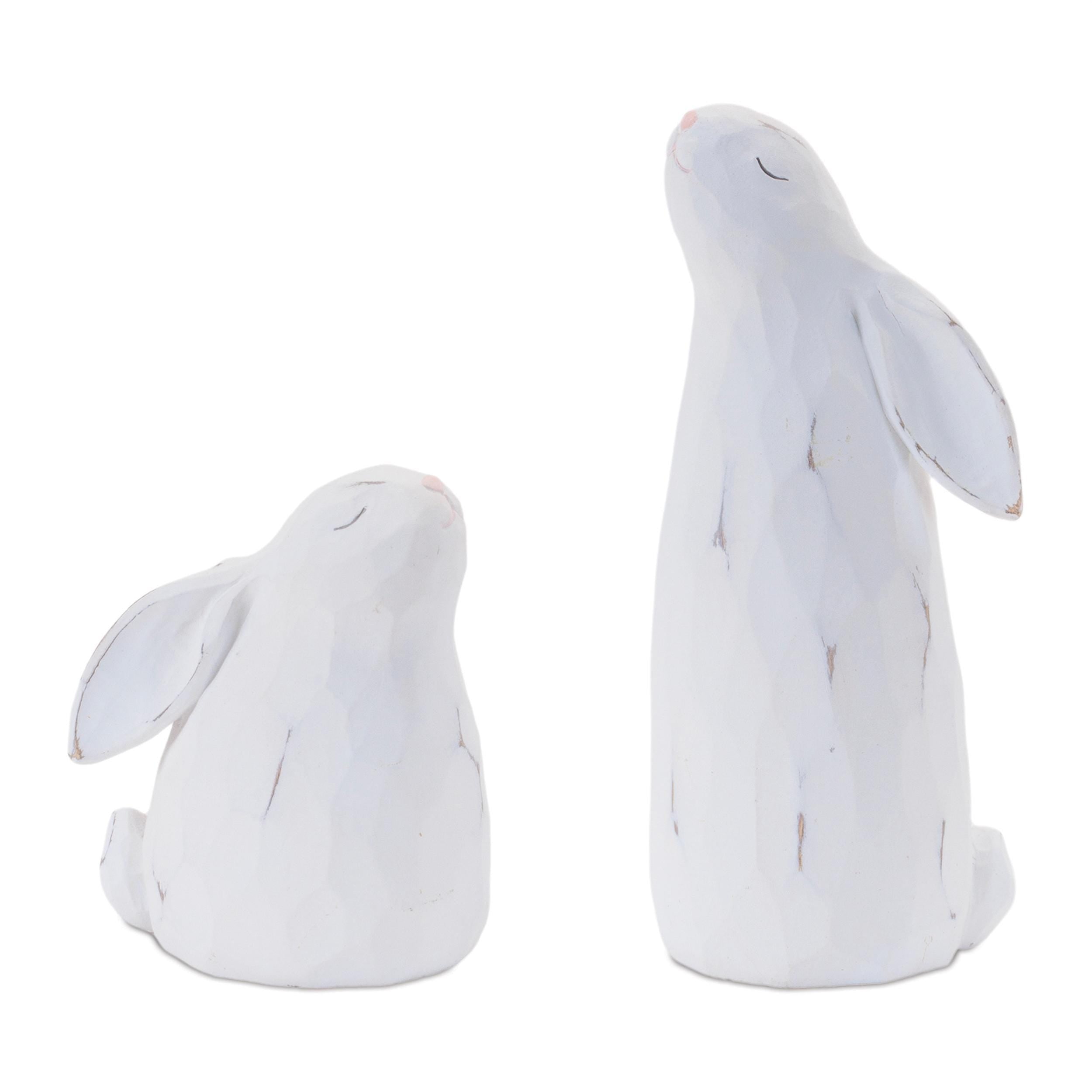 White Bunny Figurines Set of 4