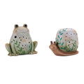 Rustic Terra Cotta Frog and Snail Decor Set | Farmhouse Garden Accent