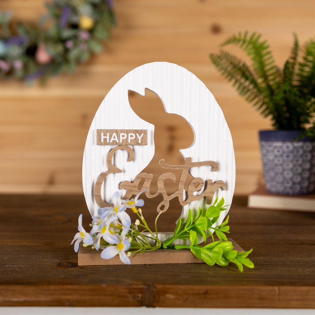 Happy Easter Bunny Tabletop Sign | Farmhouse Spring Decor