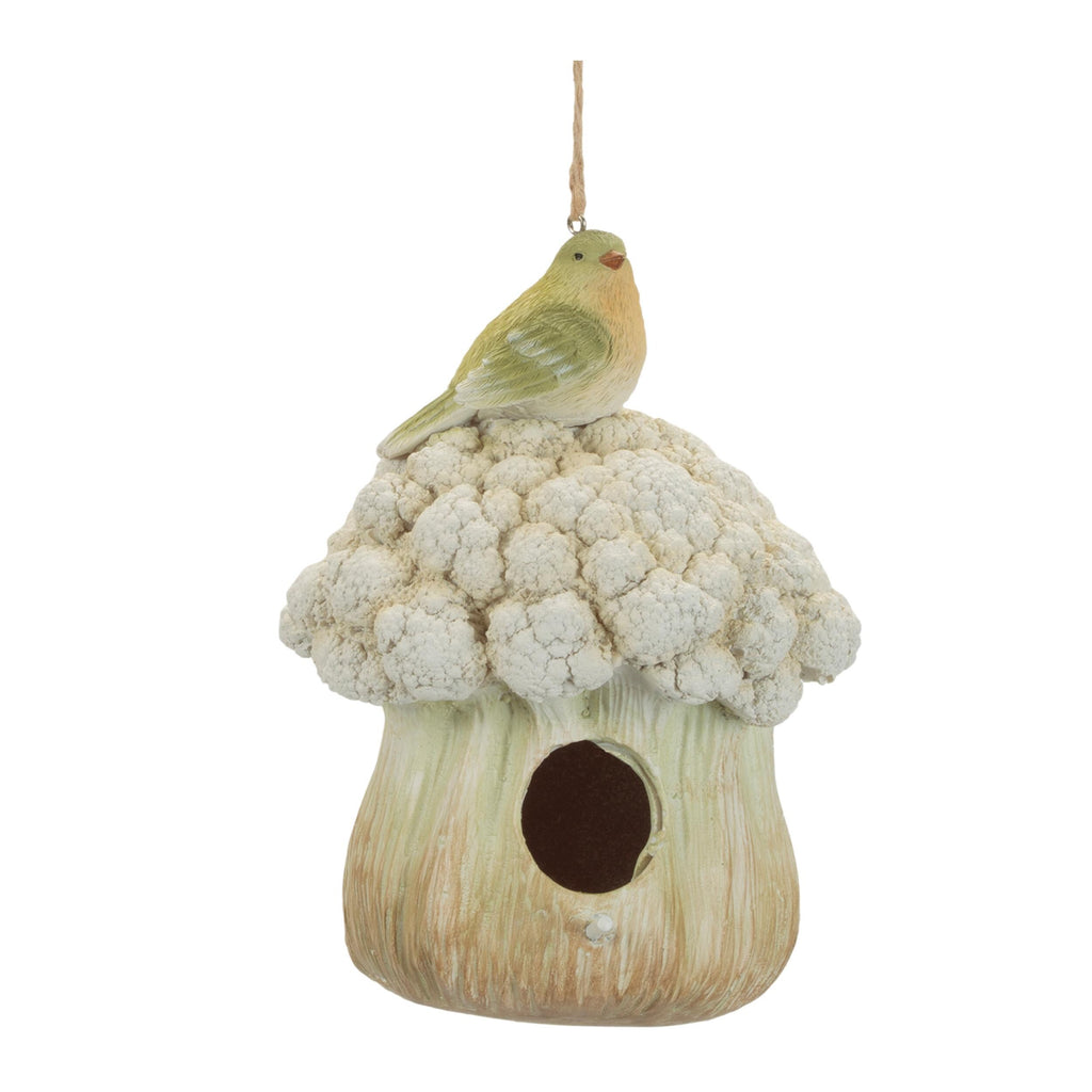 Rustic Birdhouse & Hanging Bird Bath Set | Farmhouse Garden Accent