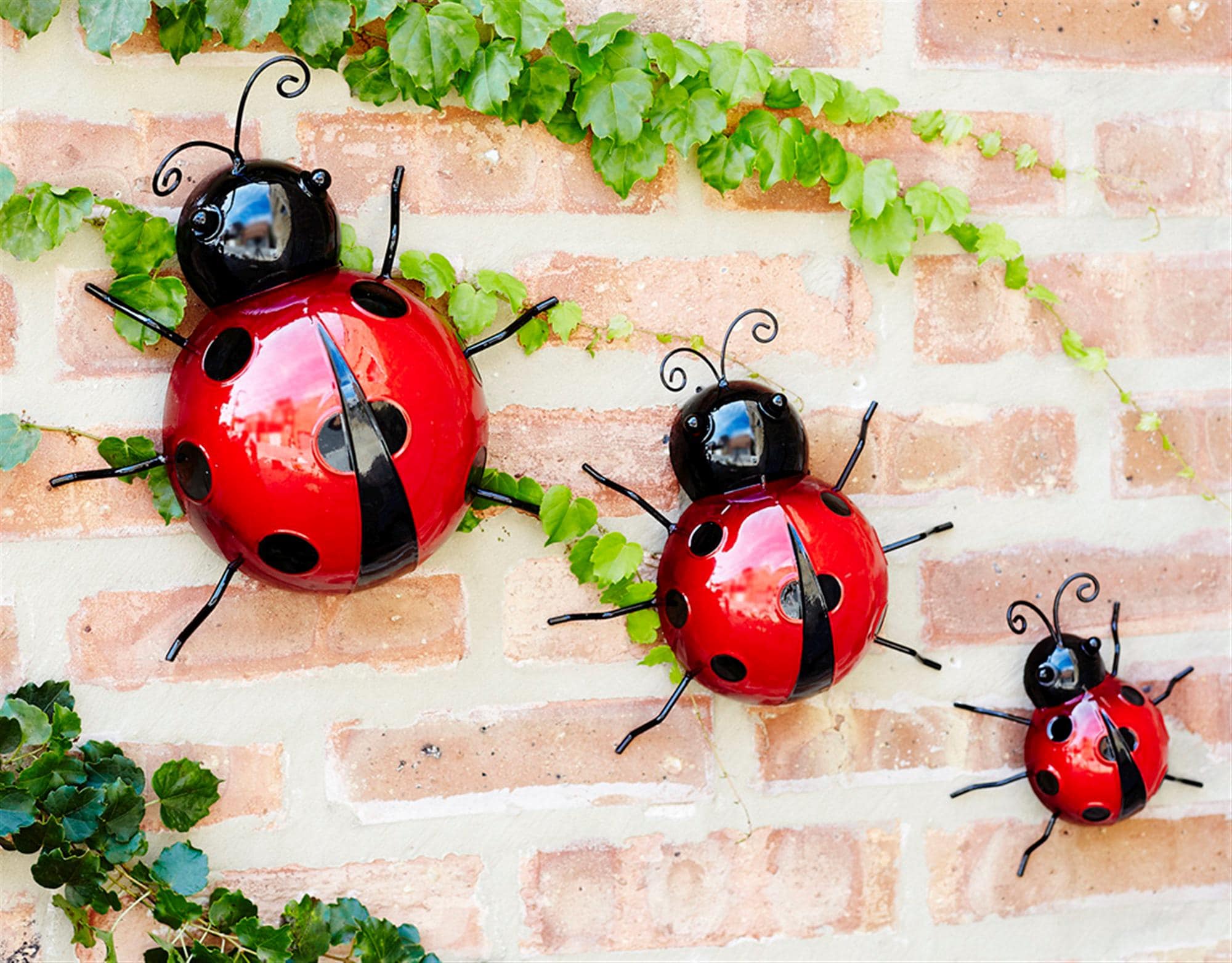 Metal Ladybug Wall Decor Set (6 Pieces)