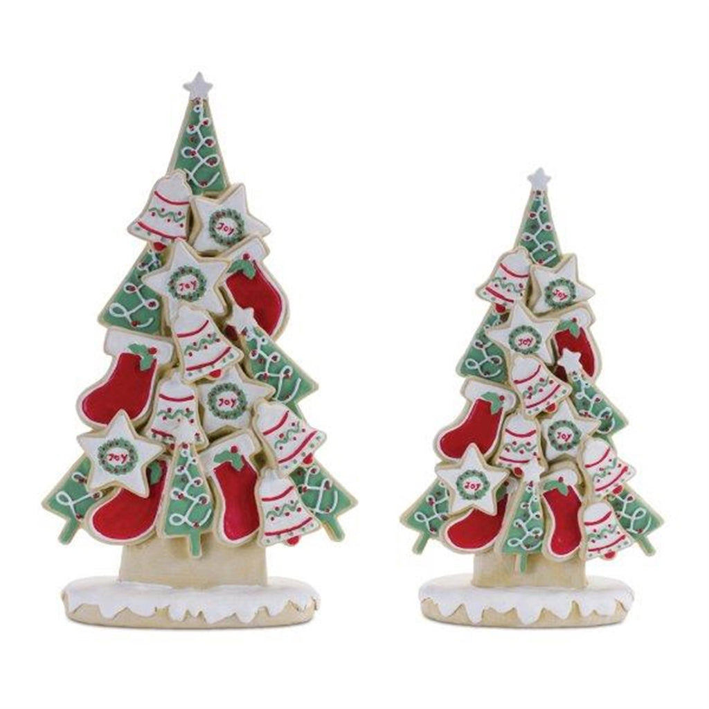 Frosted christmas cookie pine tree (set of 2)
