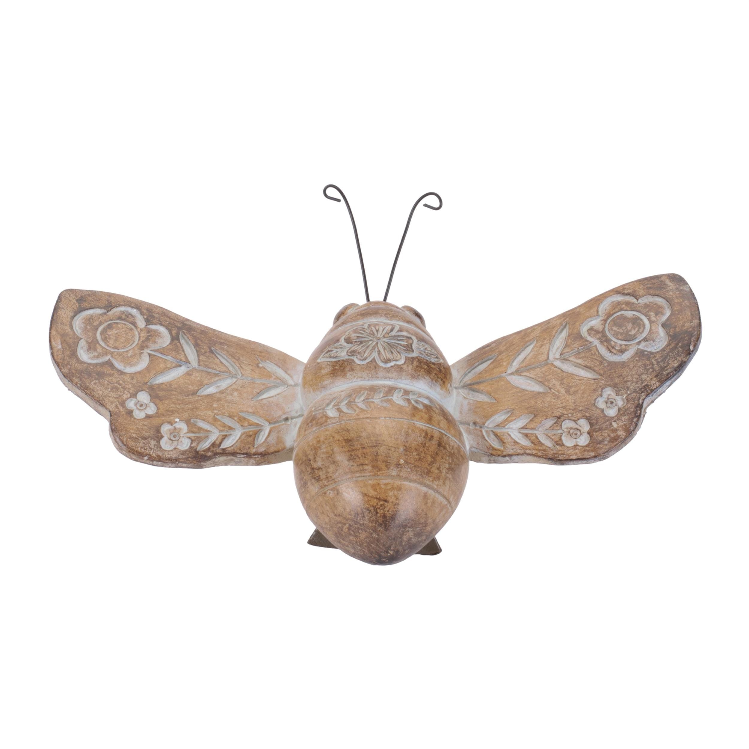 Rustic Floral Insect Shelf Sitters Set of 4 | Farmhouse Spring Decor