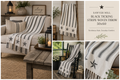 Sawyer Mill Black Ticking Stripe Farmhouse Throw Blanket with Barn Stars – 50x60